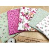 Fat Quarter Bundle - Pretty Pink & Green Rose Bud