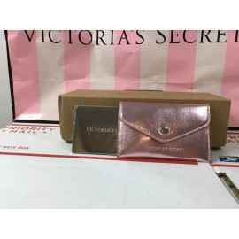 VICTORIA'S SECRET PINK METALLIC COMPACT POCKET TRAVEL MIRROR AND CASE