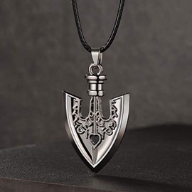 JoJo's Bizarre Adventure LACKINGONE Stand Arrow Pendant Necklace Metal Rope Chain Leather Cord Necklace Anime Moe Goods Accessories Gift for Children Alloy Silver Stand Arrow, Metal