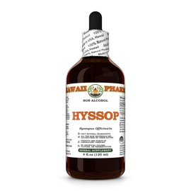 Hyssop (Hyssopus Officinalis) Dry Herb Glycerite, Made in Hawaii, Organic Raw Materials, All Natural, Vegan, Lab Tested Alcohol-Free Liquid Extract - 4 fl.oz