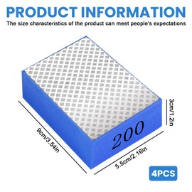 SPORWAY Diamond Hand Polishing Pads: 4 Pcs Red Diamond Hand Polishing Pads Ceramic Tile Polishing Pads, Efficient Tile Sanding Blocks Granite, for Surface Polishing