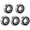 5 Pack Deep Groove Ball Bearing Double Side Rubber Sealed
