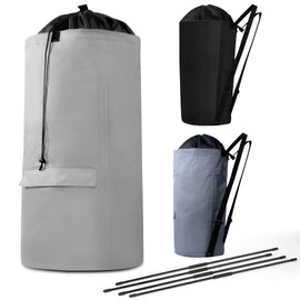 Laundry Basket,Ansamly Laundry Bags Extra Large Heavy Duty with 2 Straps,115L Standable Laundry Bin for Dorm Room Essentials,Suitable for College,Camping,Travelling,Apartment,Light Grey