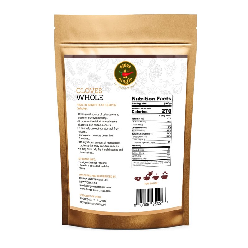 Spice Magic Cloves Whole (Laung) ~ 100% Pure, Aromatic &