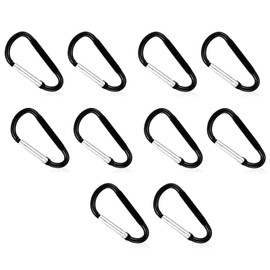 10 Pcs Carabiner Clip Small, Ultra-Light Nonlocking Carabiner,Spring Snap Hook, D Ring Clip Hook Karabiner, Key Chain Clip Hook & Other Outdoor Activities (Black)