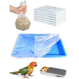 Niwaes Disposable Bird Cage Liners Clear Plastic Parakeet Cage Liner - 100 Pcs Parrot Cage Tray Liners Universal Film Bird Cage Accessories for Finches Canaries Cockatiels Birdcage