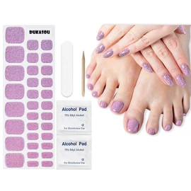 DUKASOU Nagelfolie UV Härtend - Fußnägel Zum Kleben UV Gel Nagelfolie Selbstklebend Nail Stickers 2 Set,UV-Lampe Erforderlich,Lang Anhaltende (Glänzendes Rosa)