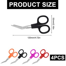 Ziyero Rescue Scissors Bandage Scissors Care Bandage Scissors Nurse Clothes Scissors Emergency Service – Ideal for Professional Use in Emergency Service or Everyday Tasks, 12 cm, Pack of 4