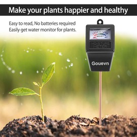 Gouevn Gouevn Soil Moisture Meter, Plant Moisture Meter Indoor & Outdoor, Hygrometer Moisture Sensor Soil Tester Plant Water Meter for Potted Plants Garden, No Battery Needed (Black)