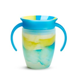 Munchkin® Miracle® 360 Trainer Sippy Cup with Handles, Spill Proof, 7 Ounce, Tropical Swirl, Blue/Multi