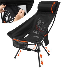 NOVSIGHT Portable Camping Chair Folding with Pillow Adult Hiking Fishing Picnic