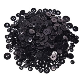 600-700 botones negros para manualidades surtidos a granel para manualidades mezcladas para manualidades, decoración de manualidades