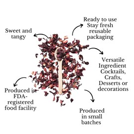 ME Garnish 5.2 Oz Dried Hibiscus Flower | Hibiscus Cocktail Garnish | Hibiscus Tea Loose Leaf | Dried Hibiscus Flowers Edible | Dried Flowers for Crafts | Dried Flower Petals | Drink Garnish