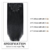Aison Jet Black Clip in Hair Extensions Real Human Hair