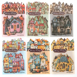 90 Pieces Aesthetic Magic Cottage Sticker Set, 6 Pack Vintage Fantasy Cottage Stickers for Scrapbooking, Journaling, DIY Crafts Arts, and Junk Journal Supplies