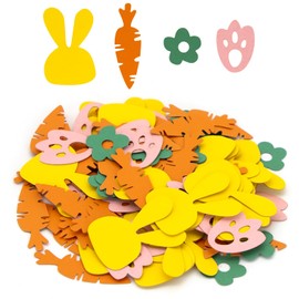 Easter Confetti, Colorful Rabbit Egg Carrot Flower Shape Glitter Table Scatters Confetti Happy Easter Table Confetti Easter Bunny Confetti for DIY Party Decorations A6-TTZX