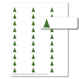 The Image Shop - Christmas Tree - Address Labels - 1" x 2-5/8"; 30 per Sheet, 150 Labels