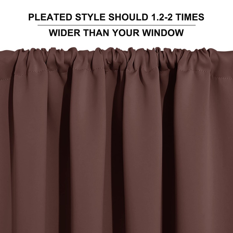 RYB HOME Cafe Blackout Curtains 24 inch Length, RV Curtains