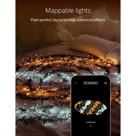 Twinkly Cluster – App-Controlled LED Christmas Lights with 400 AWW (Amber, Warm White, Cool White) LEDs. 19.7 ft Green Wire Indoor and Outdoor Smart Lighting Decoration Ecomm Packaging