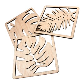 CHIC&CHARM Set of 8 Wooden Leaf Shaped Coasters - Perfect Decoration for Nature Lovers
