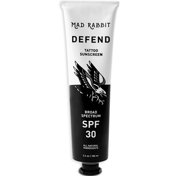 Mad Rabbit Defend Tattoo Sunscreen- SPF 30 100mL Tube- All-Natural