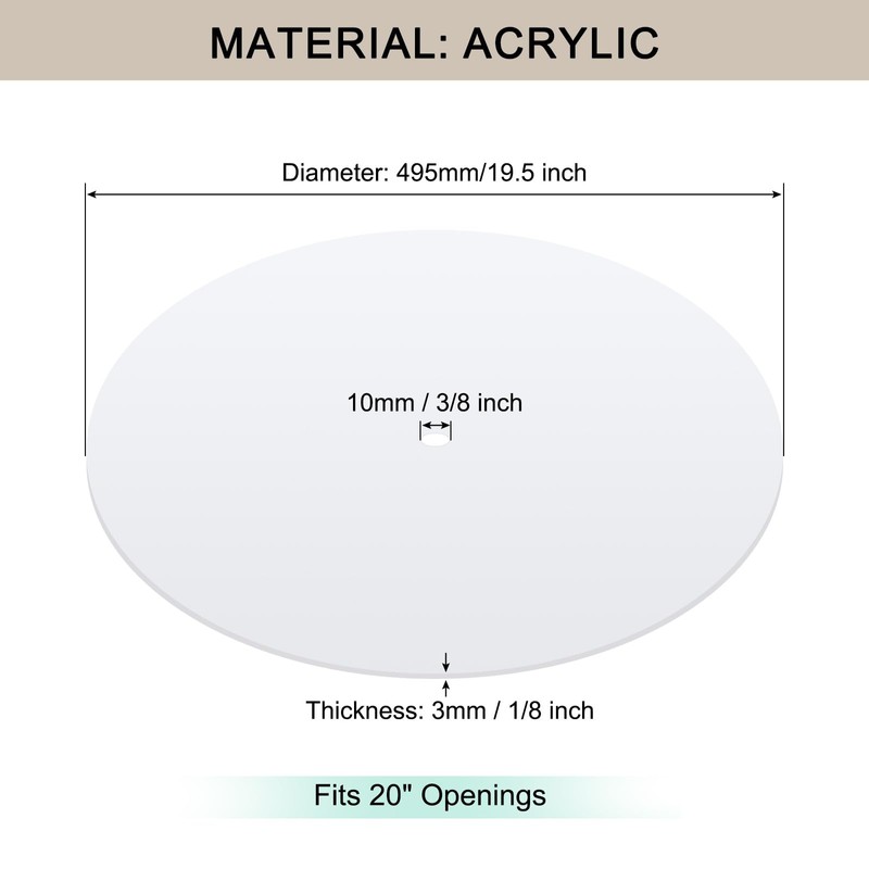 Awclub Round Lampshade Diffuser, 19.5" Diameter with 3/8" Center Hole