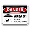 2 x 10cm Danger Sign Area 51 Vinyl Sticker Laptop