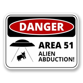 2 x 10cm Danger Sign Area 51 Vinyl Sticker Laptop Car UFO Nevada USA #6426 (10cm Wide x 7.5cm Tall)