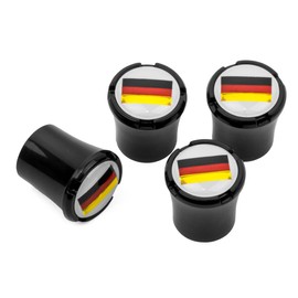 HEM HIGH-END MOTORSPORTS German Flag Black Tire Valve Stem Caps