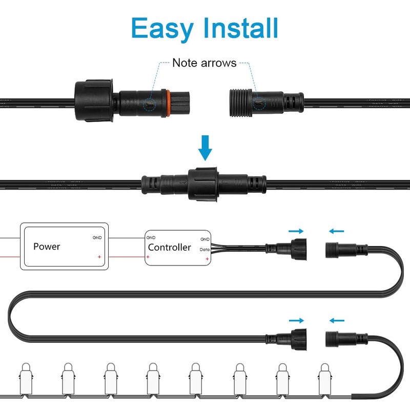 ALITOVE 6.56ft 3 Pin xConnect Extension Cable with 17mm Male