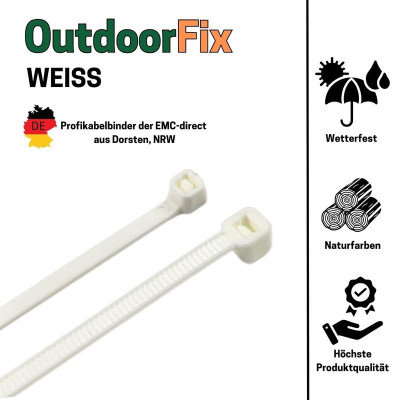 OutdoorFix Cable Ties 200 x 4.6 mm 50 Pack -