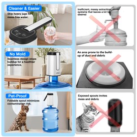 ata Water Dispenser for 5 Gallon Bottle, Automatic Water Jug Dispenser, USB Rechargeable, Foldable Water Pump for Kitchen, Camping, and Travel. Water Bottle Accessories.