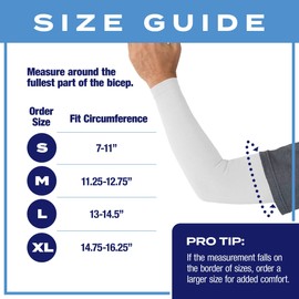 Kinship Comfort Brands® 1-Pair Arm Compression Sleeves Support for Arm Muscles for Men & Women | Lymphedema | Moisture Wicking Fabric | UV Sun Screen | Sizes S,M,L,XL (Black, XL)