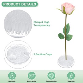 M METERXITY 12-Pack Plastic Flower Frog 2.76" Round Flower Pins Flower Frog Holder W Suction Cups Floral Frog for Arrangements Vase/Plant Decoration/Home Decor [Transparent, 1.2cm Pins]