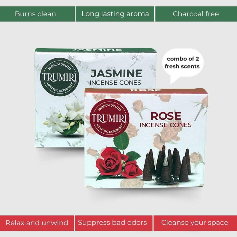 TRUMIRI Incense Cones - Combo Pack of 20 Cone Incense