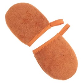 Wakauto Guantes de Felpa y Prevención de Contacto Directo Marrón para aplicar Loción y Aceite Bronceador Experiencia de Masaje Paquete de 2 Piezas