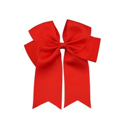 Bow Hair Clips,Big Bow Hair Clips with Long Silky Satin,Large Hair Bows Hair Barrette Clips for Women Girls,Solid Color French Barrette for Women Girls (red)