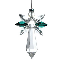 Crystals lucky crystal angel, Crystal, emerald, 19,4 x 3,5 x 1 cm
