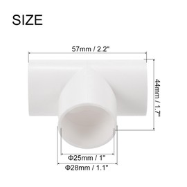 MECCANIXITY PVC Conduit Coupler T-Shaped Fittings Coupling Connector Pipe White 25 mm 3 Ways for Garden Electrical Conduit Pack of 30