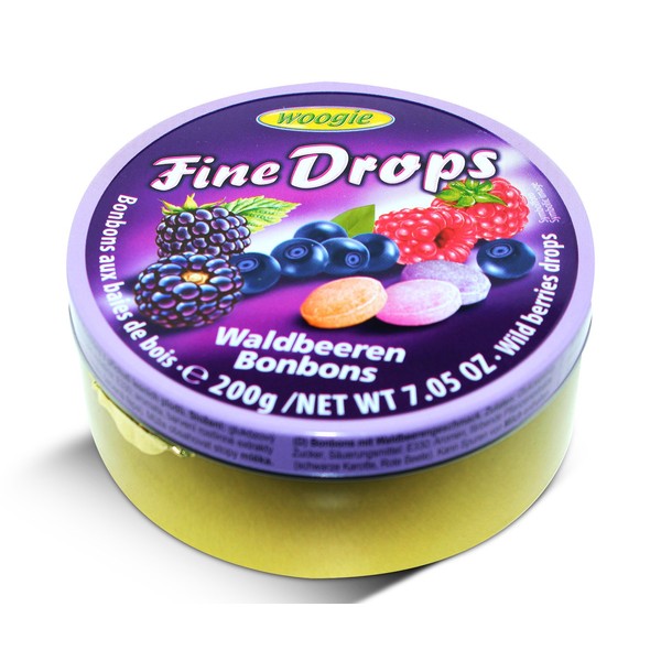 German Fine Drops Sanded Forest Berries Candy Tin 200gr (Waldbeerengeschmack) (8 pcs)