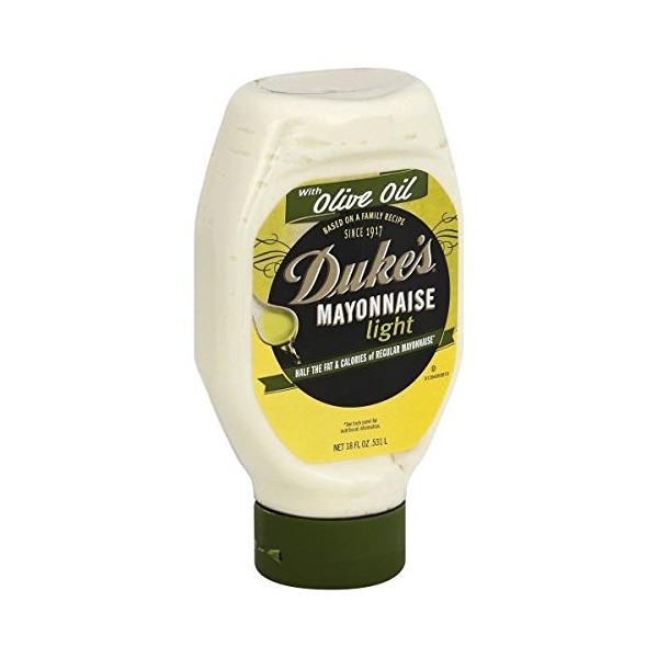 Dukes Mayonnaise, Light, with Olive Oil 18 OZ. ( 2 PACK )