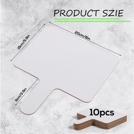 Pack of 10 24.6 x 20 cm Dry Wipe Answer Paddles, Hand Held Wooden White Board, Double-Sided Whiteboard for Classroom, Office Meetings, Family Parties