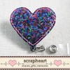 Cute Glitter Heart Badge Reel, Valentine's Day Felt Retractable ID