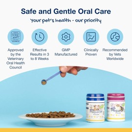 ProDen PlaqueOff Powder for Dogs & Cats, Tartar & Bad Breath Remover 100% Natural Teeth Cleaner and Plaque Remover 60 g