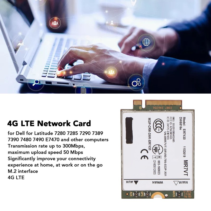 4G LTE Network Card for Dell for Latitude 7280 7285
