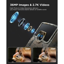 CEYOMUR Hunting Camera 20MP 1080P HD with Night Vision Infrared LED Invisible 940nm Trigger Time 0.3s Waterproof IP66 for Home Wildlife Surveillance