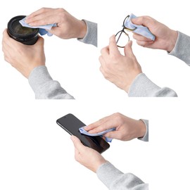 Hakuba Cleaning Cloth Toraysee New Soft II L Light Blue Washable Reusable Japanese Microfiber Cloth KTR-NS2L-LB 15.7 x 15.7 inches (40 x 40 cm)