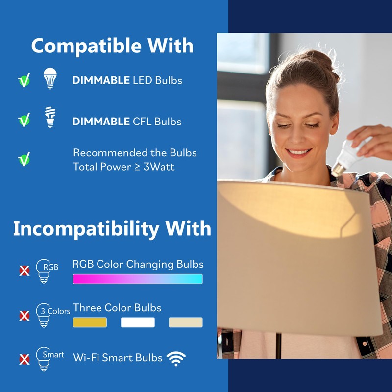 LIDER Table Top Lamp Dimmer Switch, Dimming Switch for Desk,