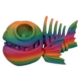 Skeleton Fish Articulating Figurine – Eco-Friendly PLA – Unique Desk Accessory & Stress Relief Toy for Teens & Adults – 3D Printed in Canada