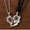 Unbranded 2PCs Couple Magnetic Necklaces Heart Projection I Love You